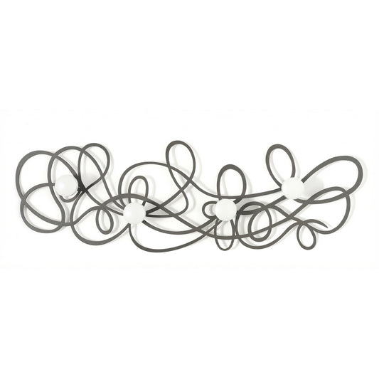 Appendiabiti da parete Doodle fango con design a linee intrecciate