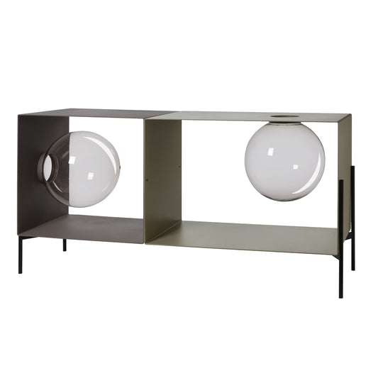 Meuble d'appoint design Globe Double en métal à deux sphères
