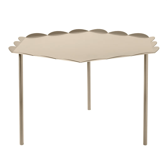 Table basse hexagonale Merletto en métal – Bords festonnés