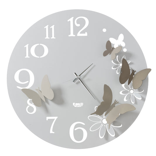 Orologio da parete particolare Butterfly Flowers grande