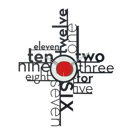 Horloge murale originale Lettering – Design typographique