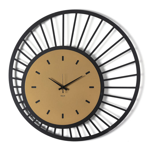 Orologio da parete di design Ray - Nero/oro laccato