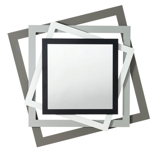 Miroir mural design Rubik à cadres géométriques superposés