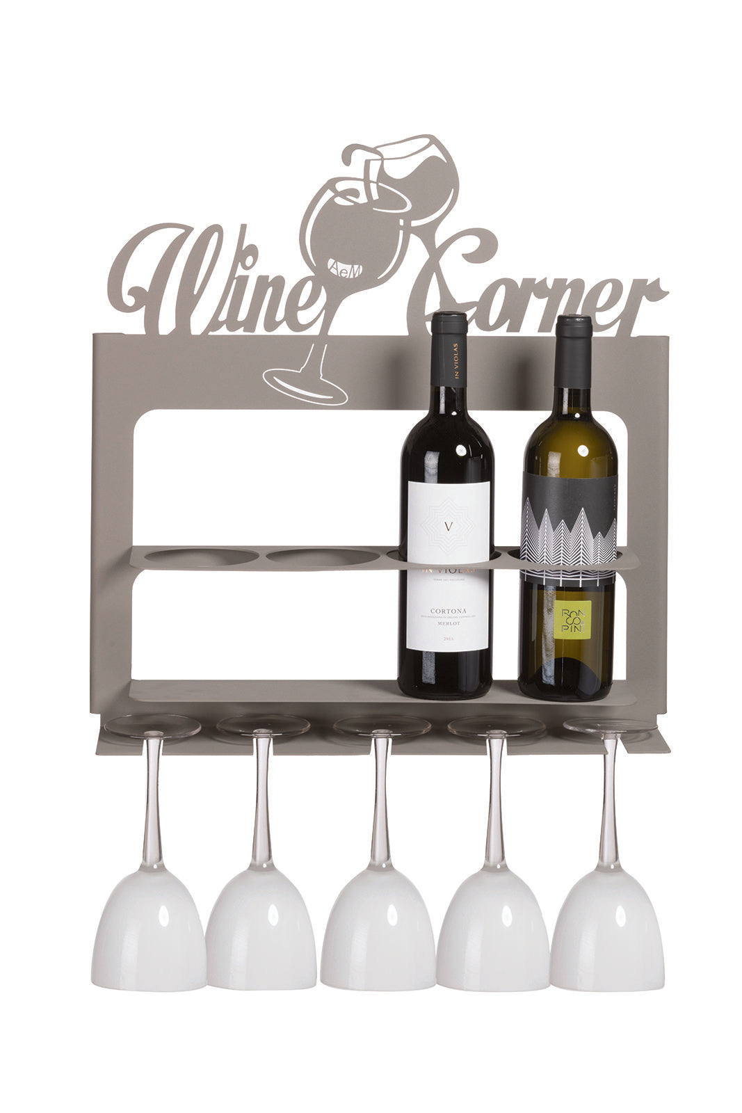 Porte-bouteilles mural Wine Corner en métal – 4 bouteilles