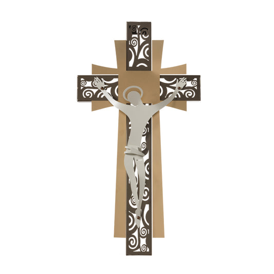 Grand crucifix mural Decor – Design moderne en métal