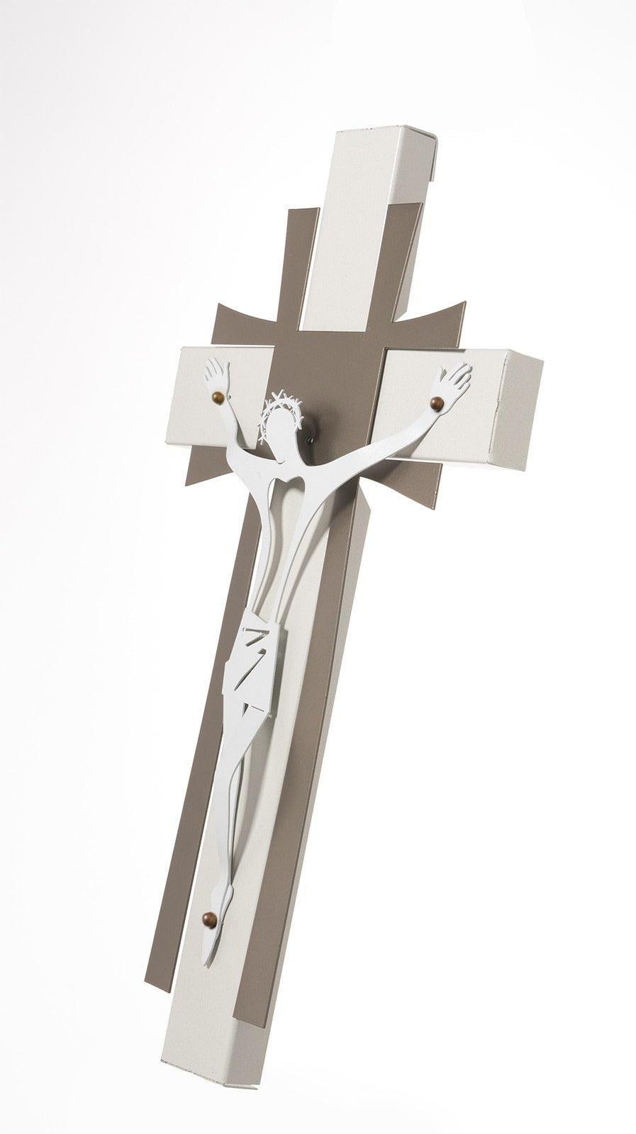 Grand crucifix mural en métal – Design contemporain