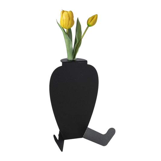 Vase soliflore design Statuino en métal – Fiole en verre incluse
