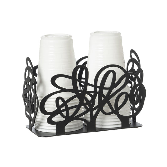 Porta bicchieri da cucina Scarabocchio nero Arti&Mestieri con bicchieri vista tre quarti