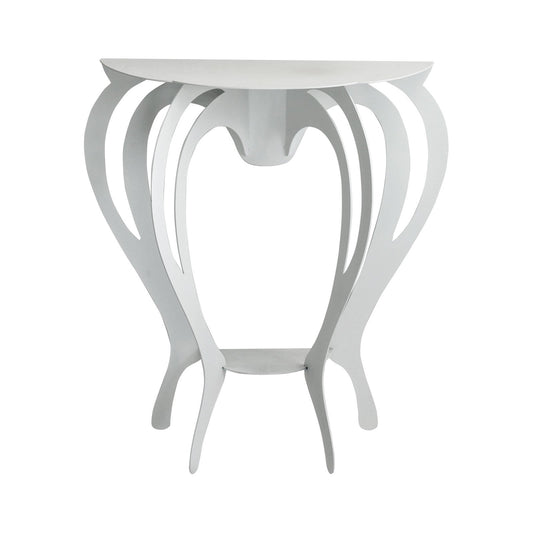 Consolle Ballerina piccola bianca con design elegante - vista frontale