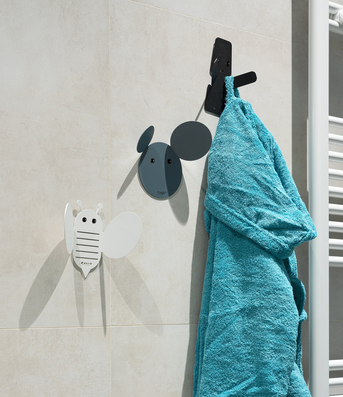 Lot de 2 patères murales Mik – Design souris en métal