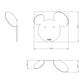 Lot de 2 patères murales Mik – Design souris en métal