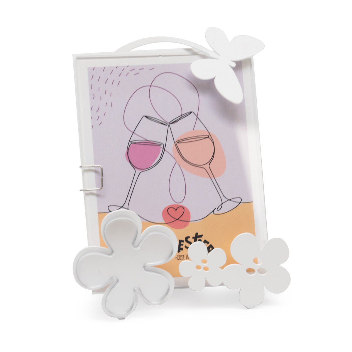 Modern floral picture frame wedding favor