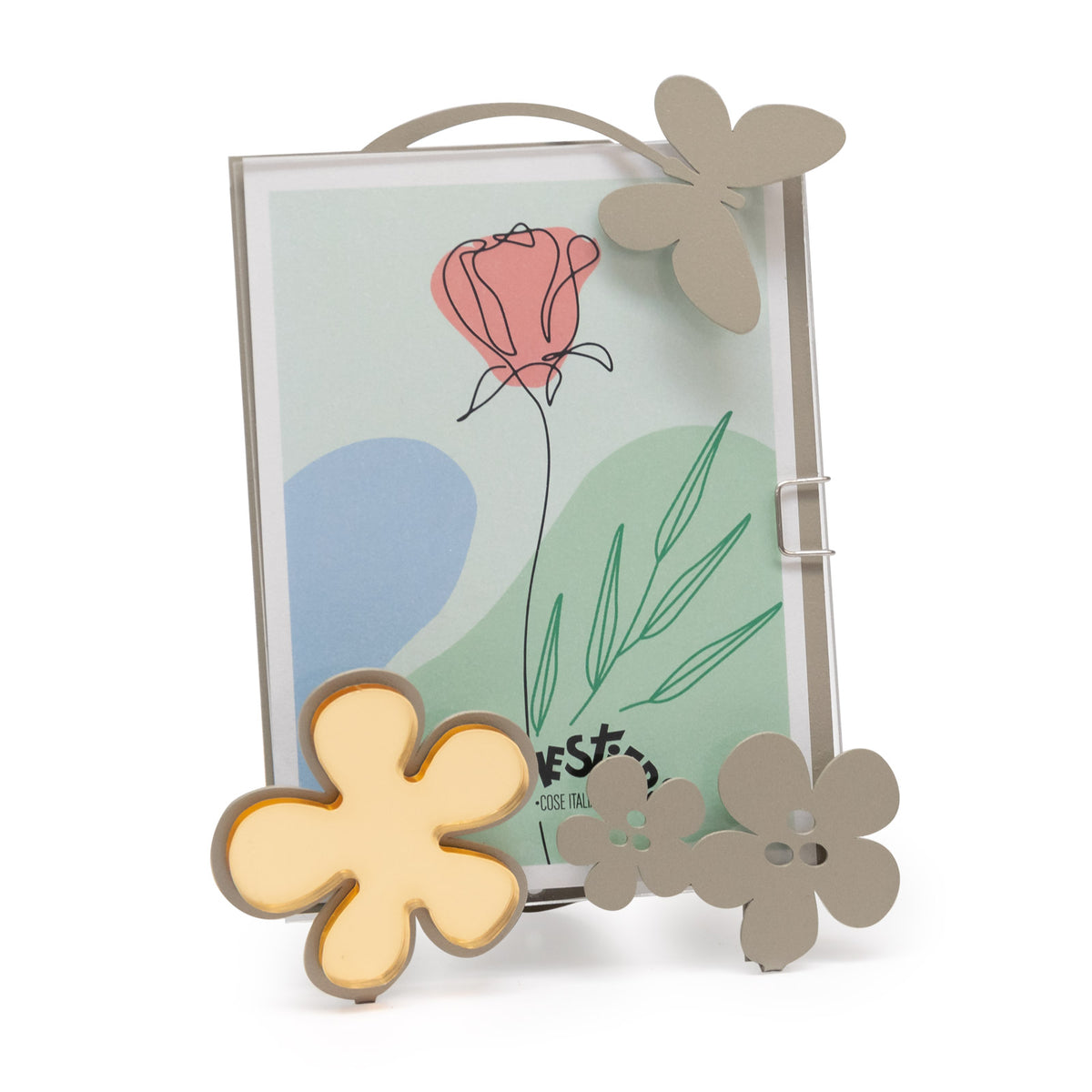 Modern floral picture frame wedding favor