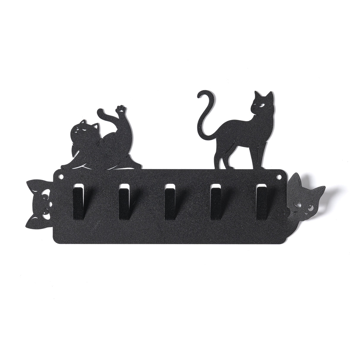 Porta chiavi con gatti, Silvestro & Matisse, color nero