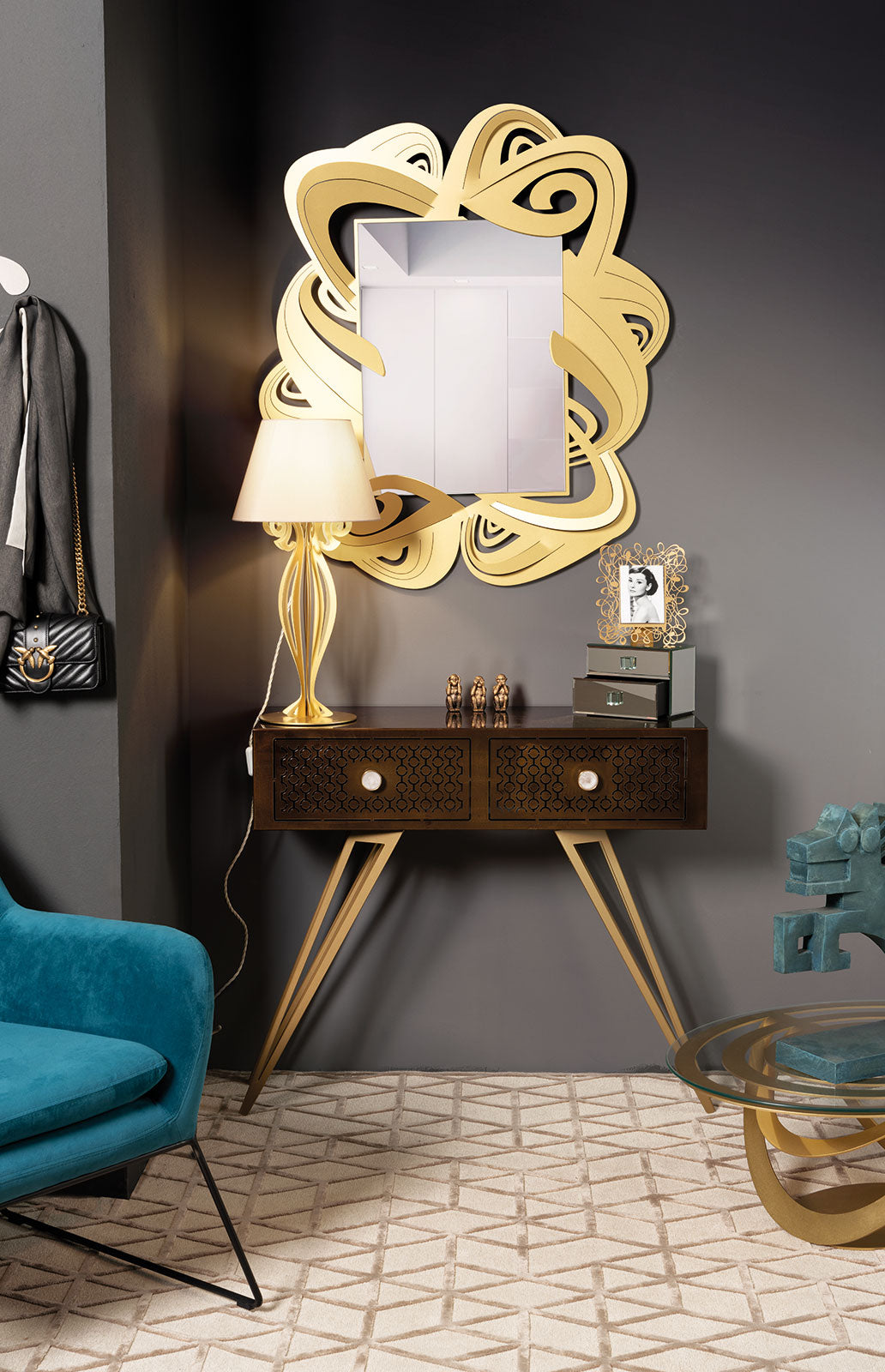 Grande console design Mayfair – Style Hollywood Regency