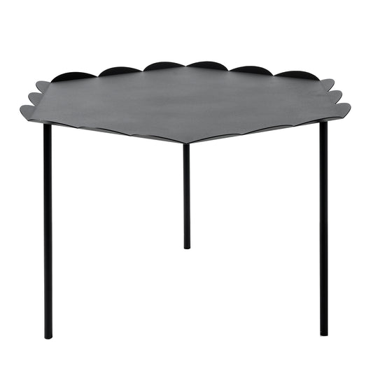 Table basse hexagonale Merletto en métal – Bords festonnés