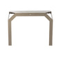 Vistale frontale della consolle per l'ingresso Uncorner di Arti&Mestieri. Due gambe, da fissare al muro. Colore beige