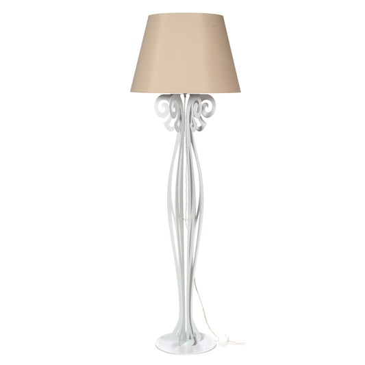 Lampadaire design Circeo en métal avec abat-jour en lin