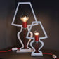 Grande lampe à poser design Silhouette en métal – Blanc ou rouge