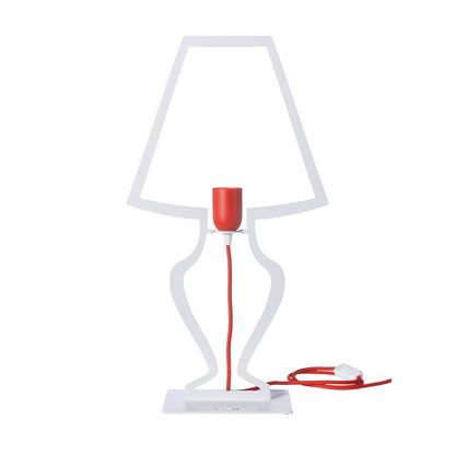 Grande lampe à poser design Silhouette en métal – Blanc ou rouge