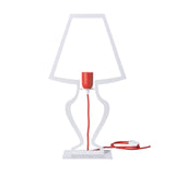 Grande lampe à poser design Silhouette en métal – Blanc ou rouge