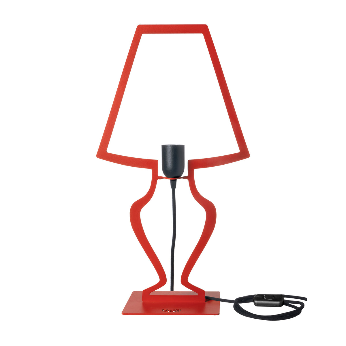 Grande lampe à poser design Silhouette en métal – Blanc ou rouge