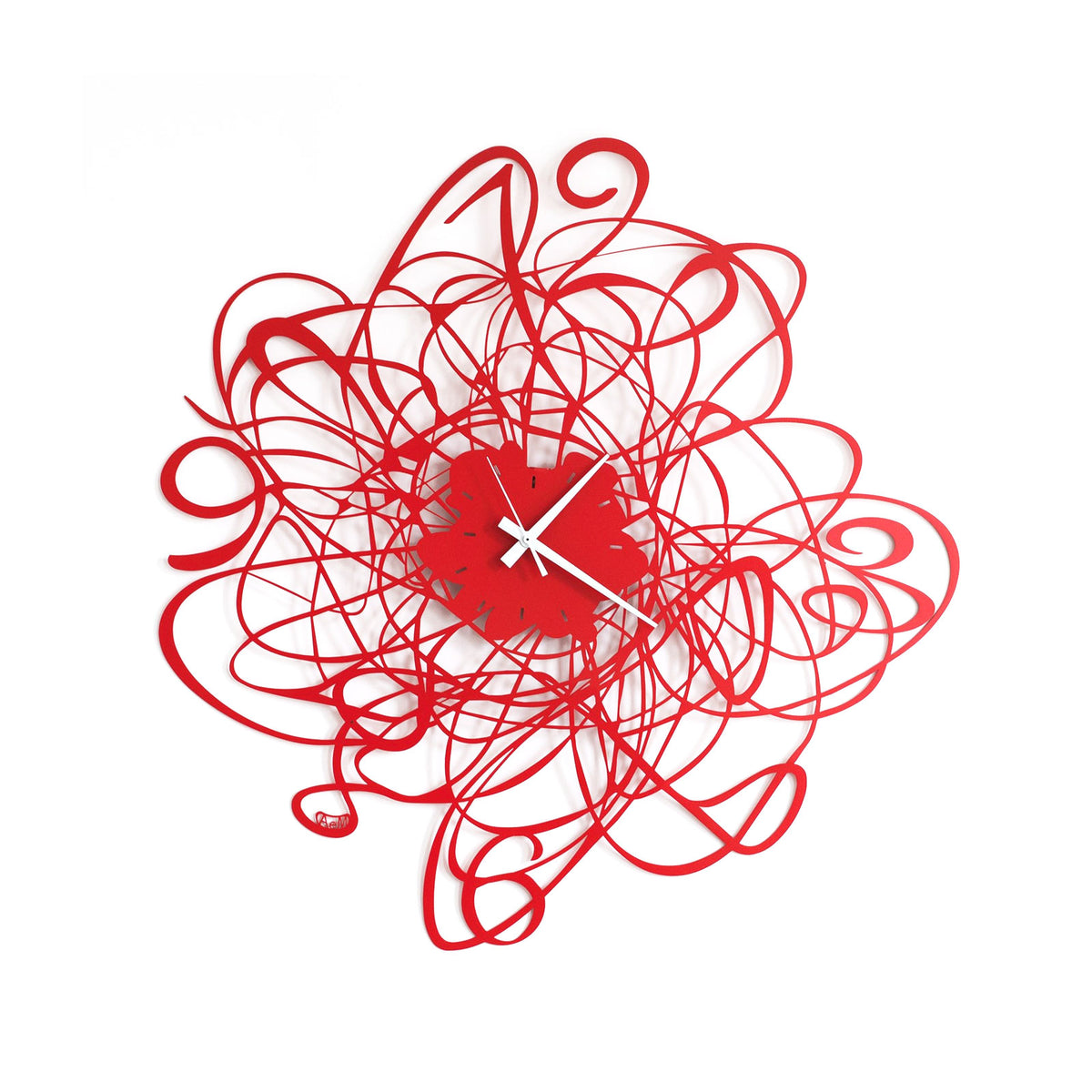 Horloge murale Doodle rouge