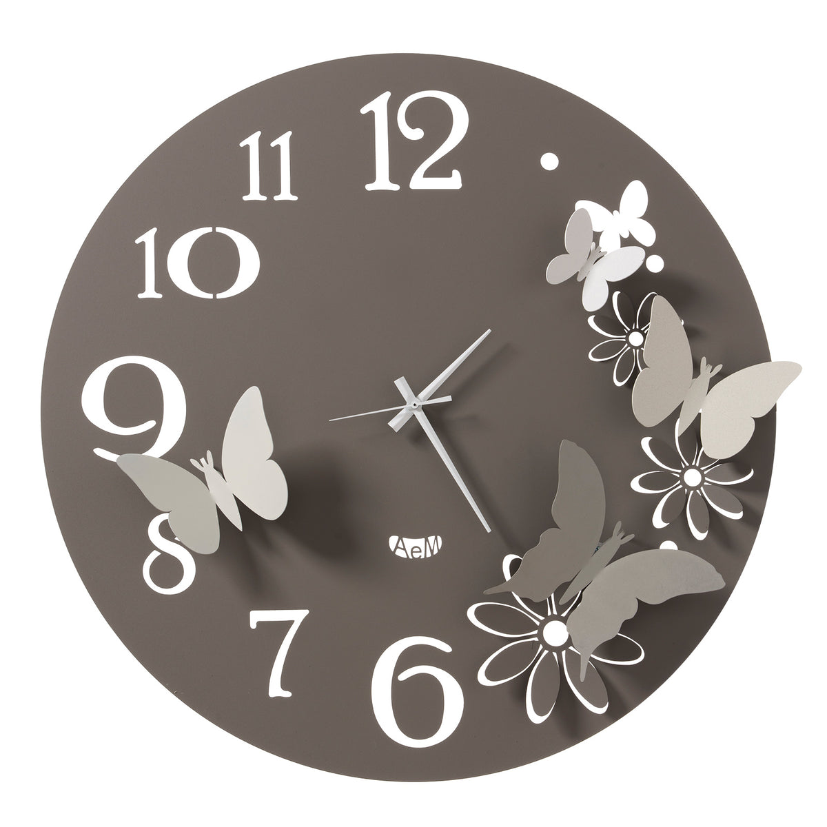 Wall clock detail Butterfly Flowers large