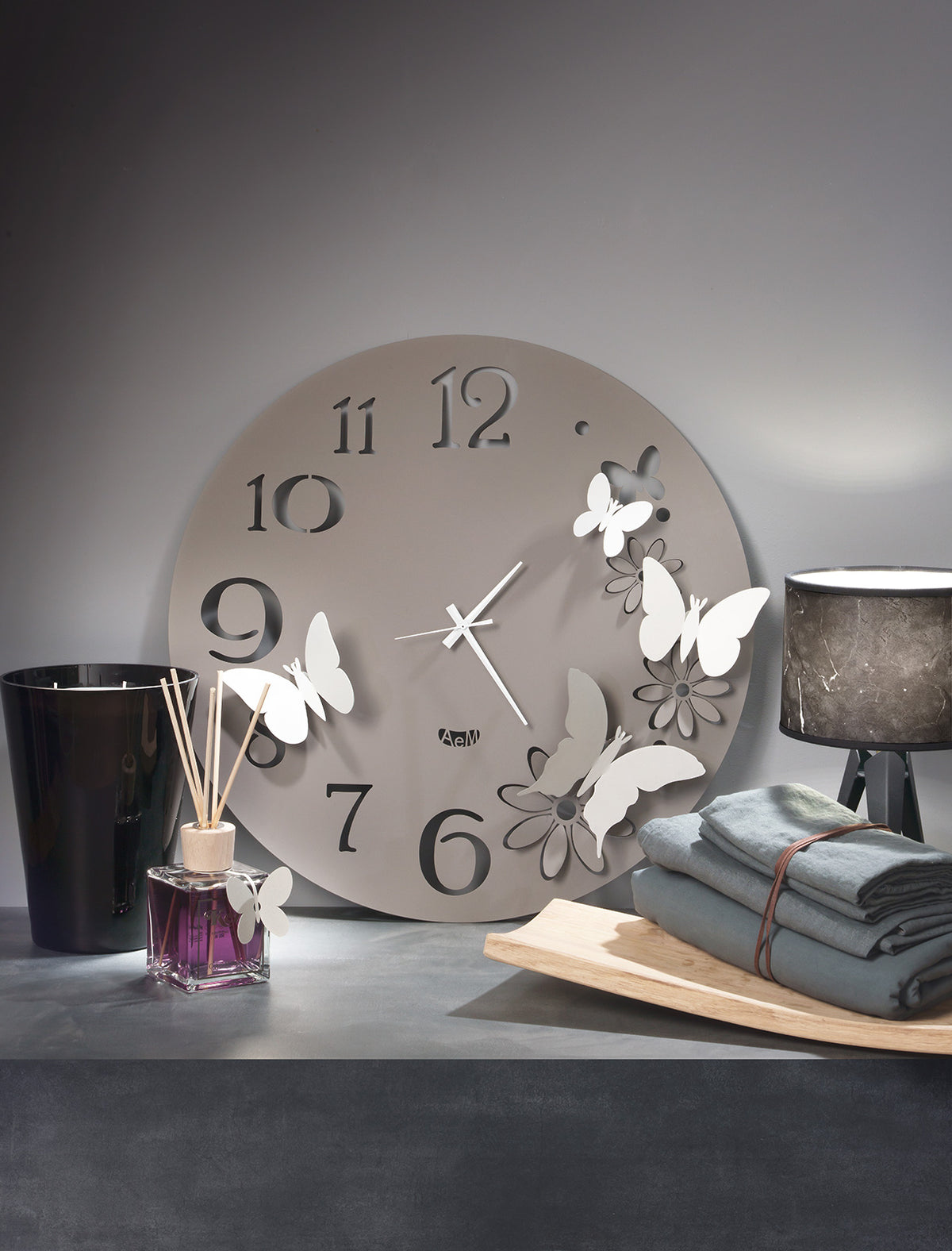 Orologio da parete particolare Butterfly Flowers piccolo