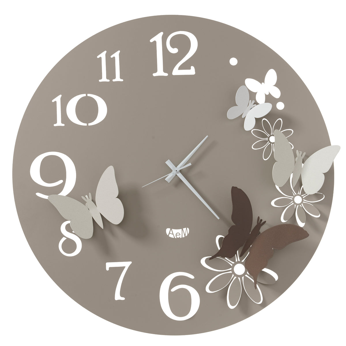 Wall clock detail Butterfly Flowers large