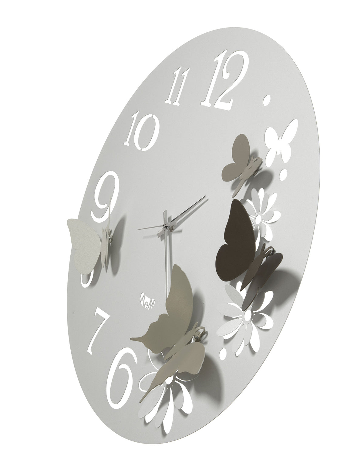 Wall clock detail Butterfly Flowers large
