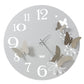 Wall clock detail Butterfly Flowers large