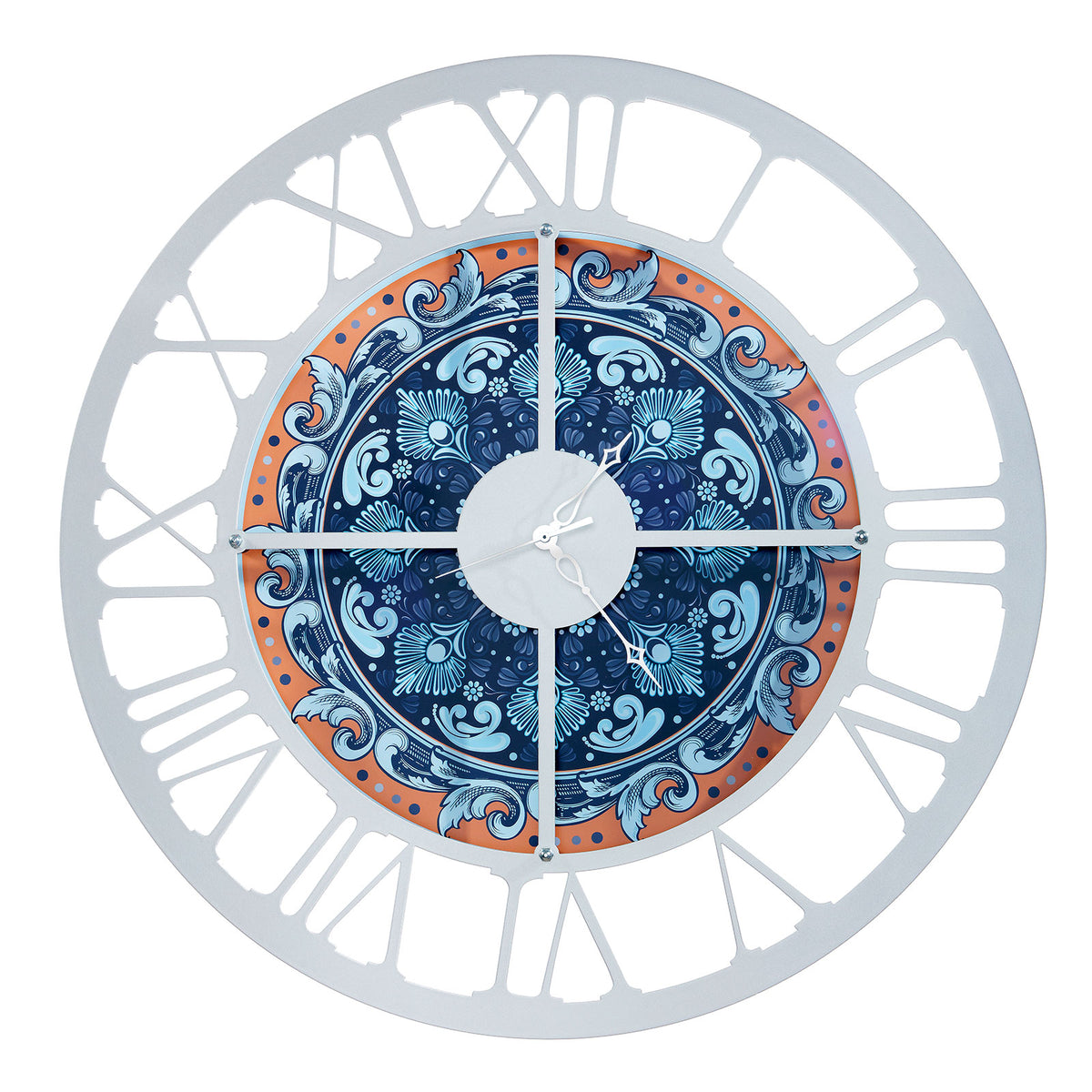 Horloge murale Maiolica – Décor effet majolique