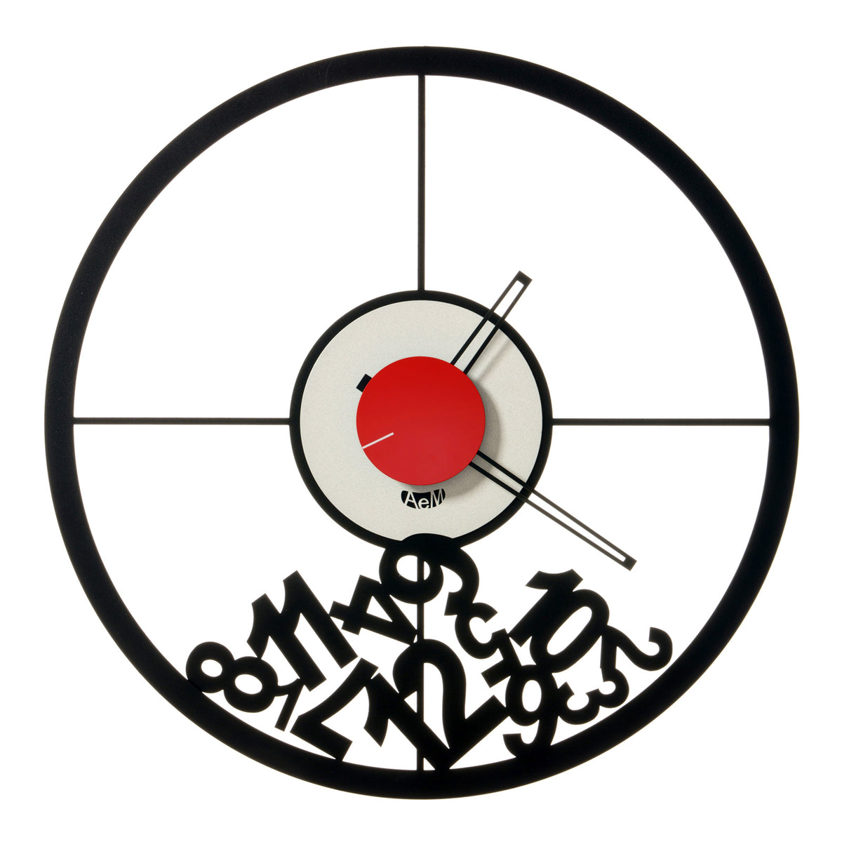 Horloge murale design Mixer – Chiffres déstructurés