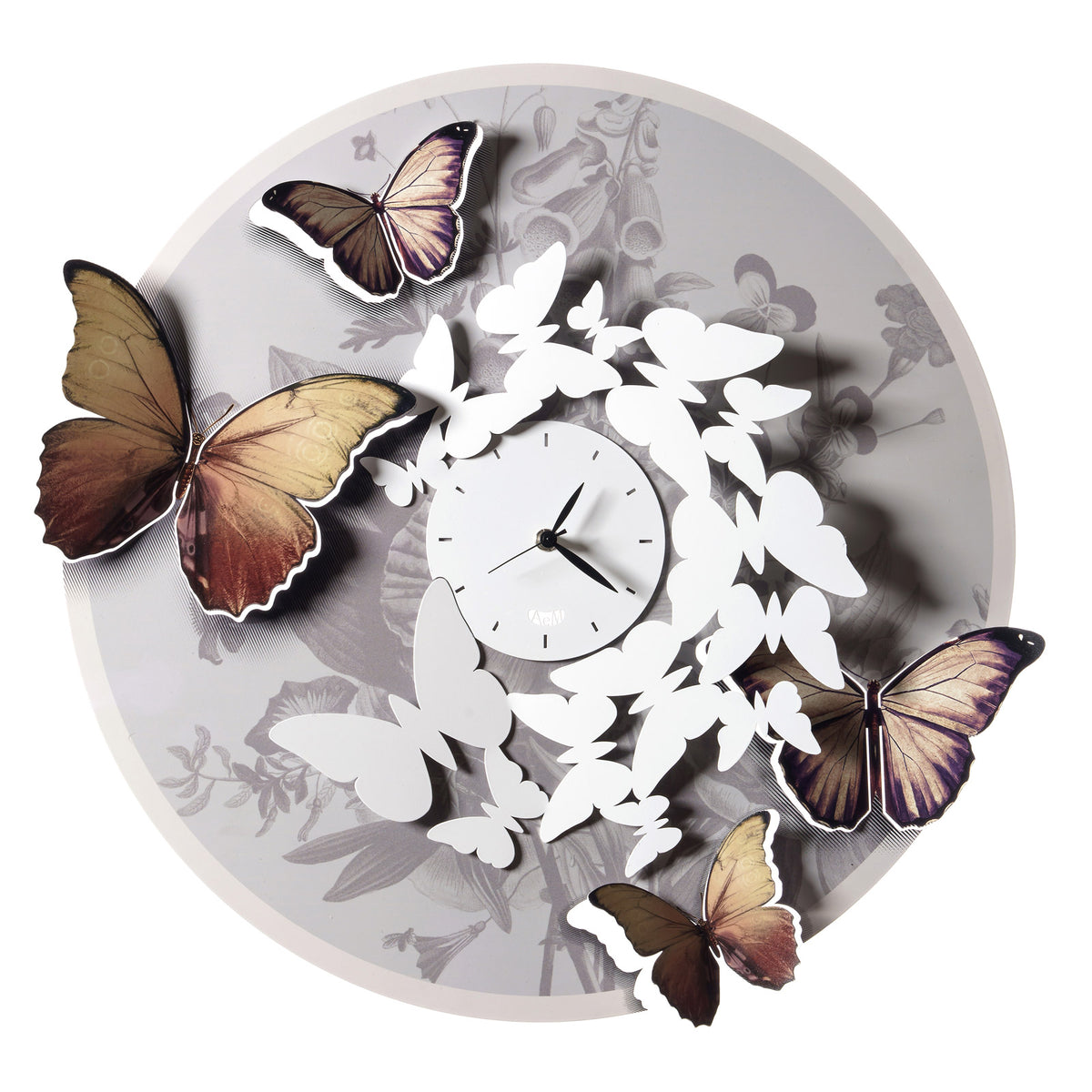 Horloge murale papillons Mariposa – Décoration en relief