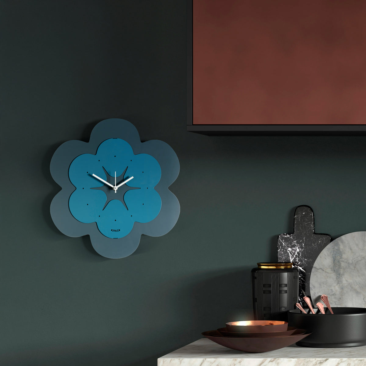 Horloge murale fleur Florindo – Design minimaliste