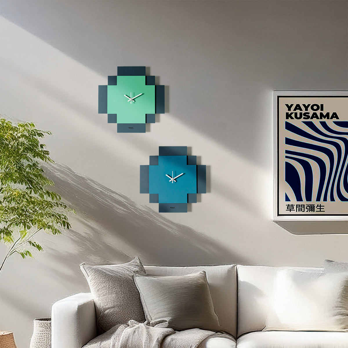 Horloge murale géométrique Tetris – Design minimaliste