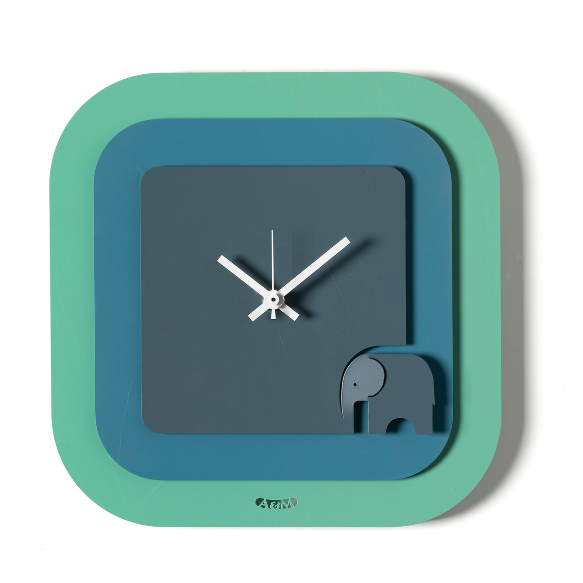 Horloge Tino violette et vert d'eau