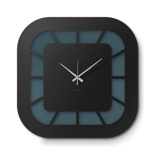 Horloge murale minimaliste Exo pétrole/noir