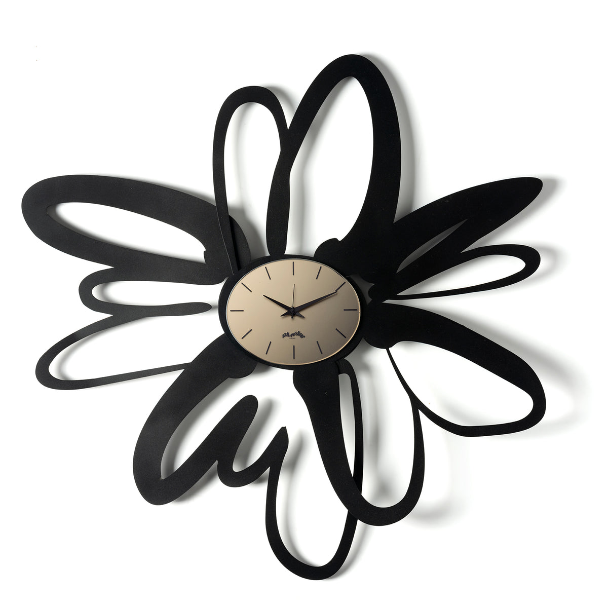Orologio da parete Shodo nero Arti&Mestieri con quadrante velour bronzo