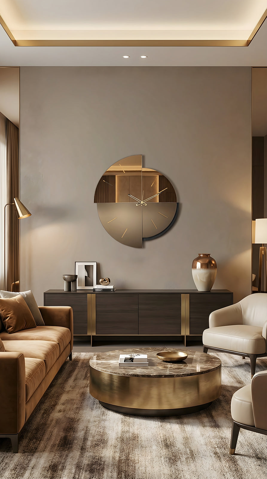Orologio da parete Avignone Arti&Mestieri bronzo - ambientazione salotto art déco