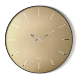 Vista frontale dell'orologio Giotto di Arti&Mestieri. Base nera, quadrante vetro satinato Velour Luxe bronzo, diametro 60 cm.