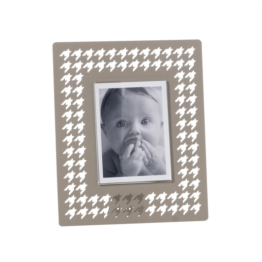 Petit porte-photos Pied de Poule – Motif ajouré en métal