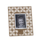 Petit porte-photos Ikat – Motifs floraux ajourés en métal
