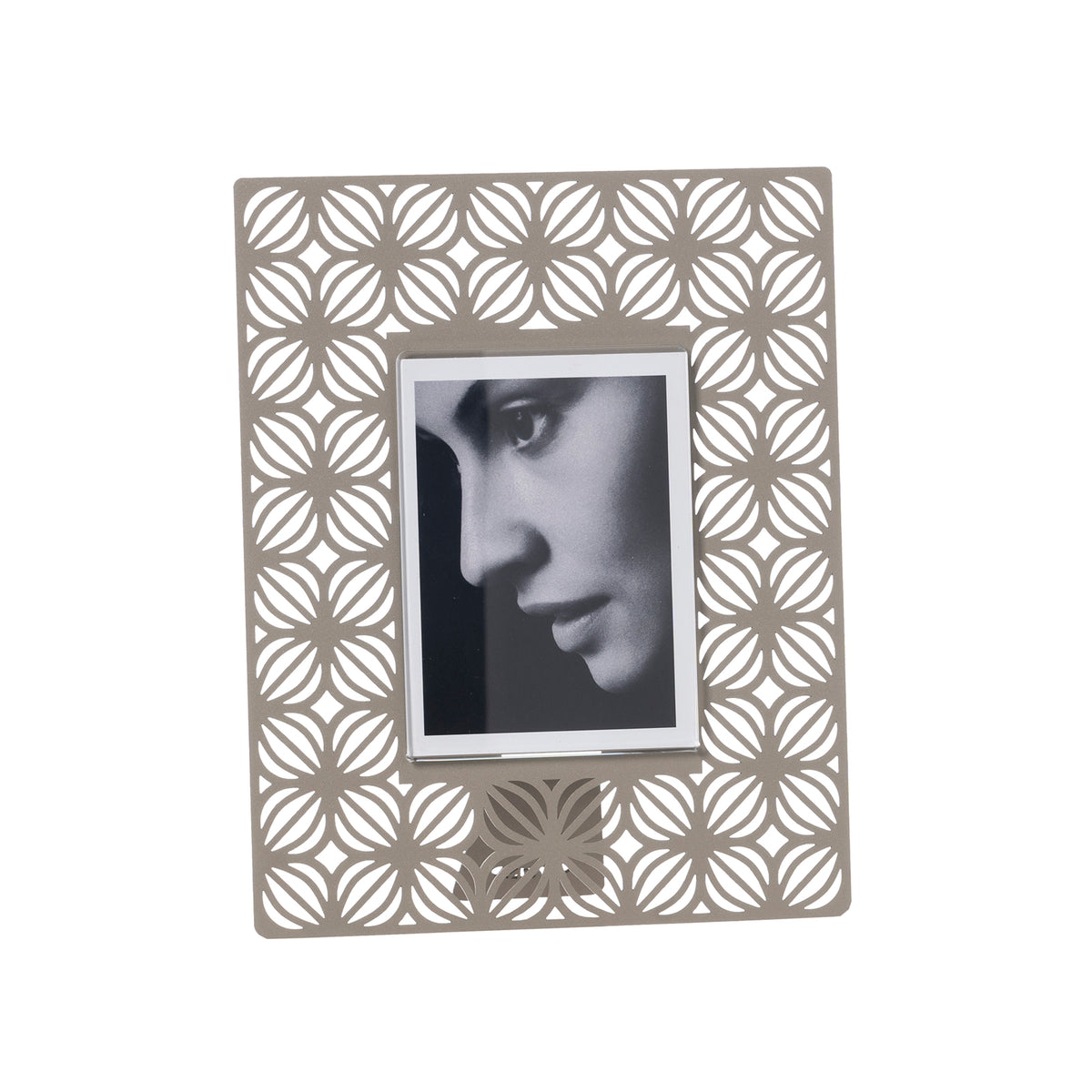 Petit porte-photos Ikat – Motifs floraux ajourés en métal