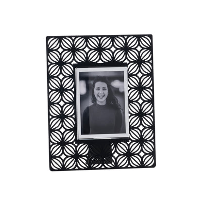 Petit porte-photos Ikat – Motifs floraux ajourés en métal
