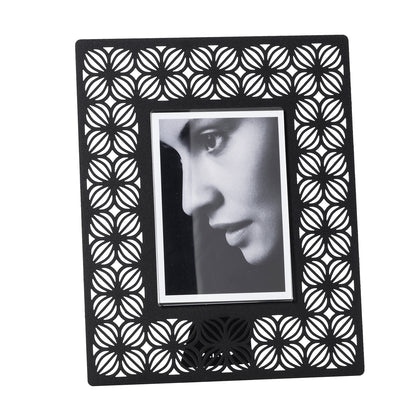 Grand porte-photos Ikat – Motifs floraux ajourés en métal