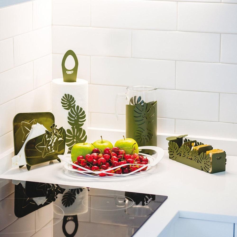 Porte-assiettes Edera – Décor feuilles de lierre en métal