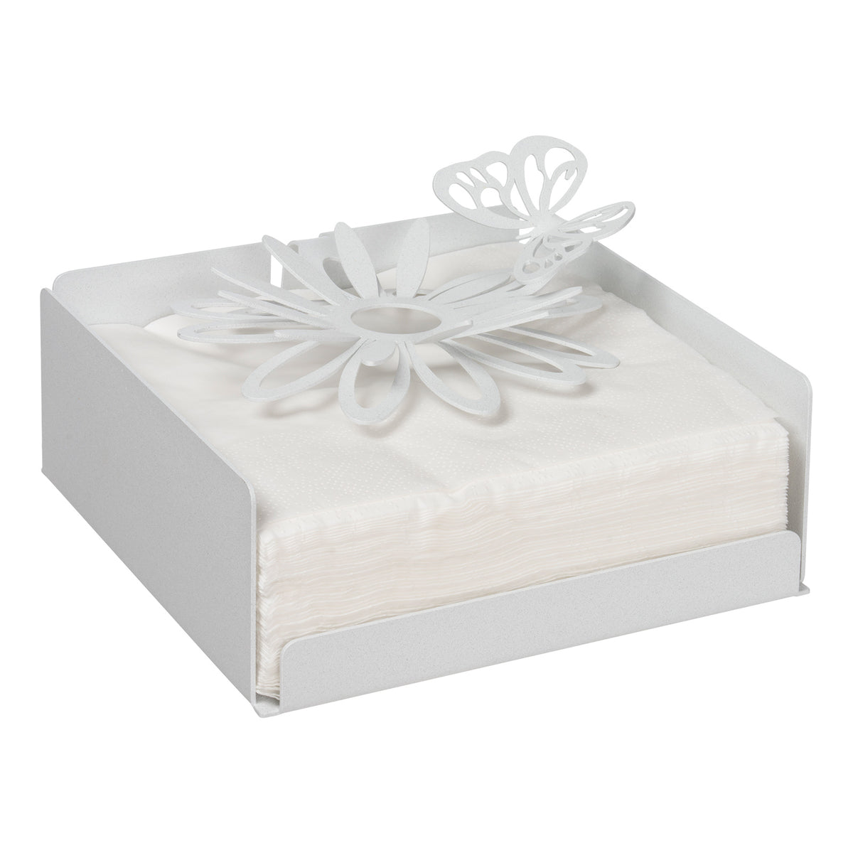 Porte-serviettes de table Margherite en métal – Marguerites et papillon