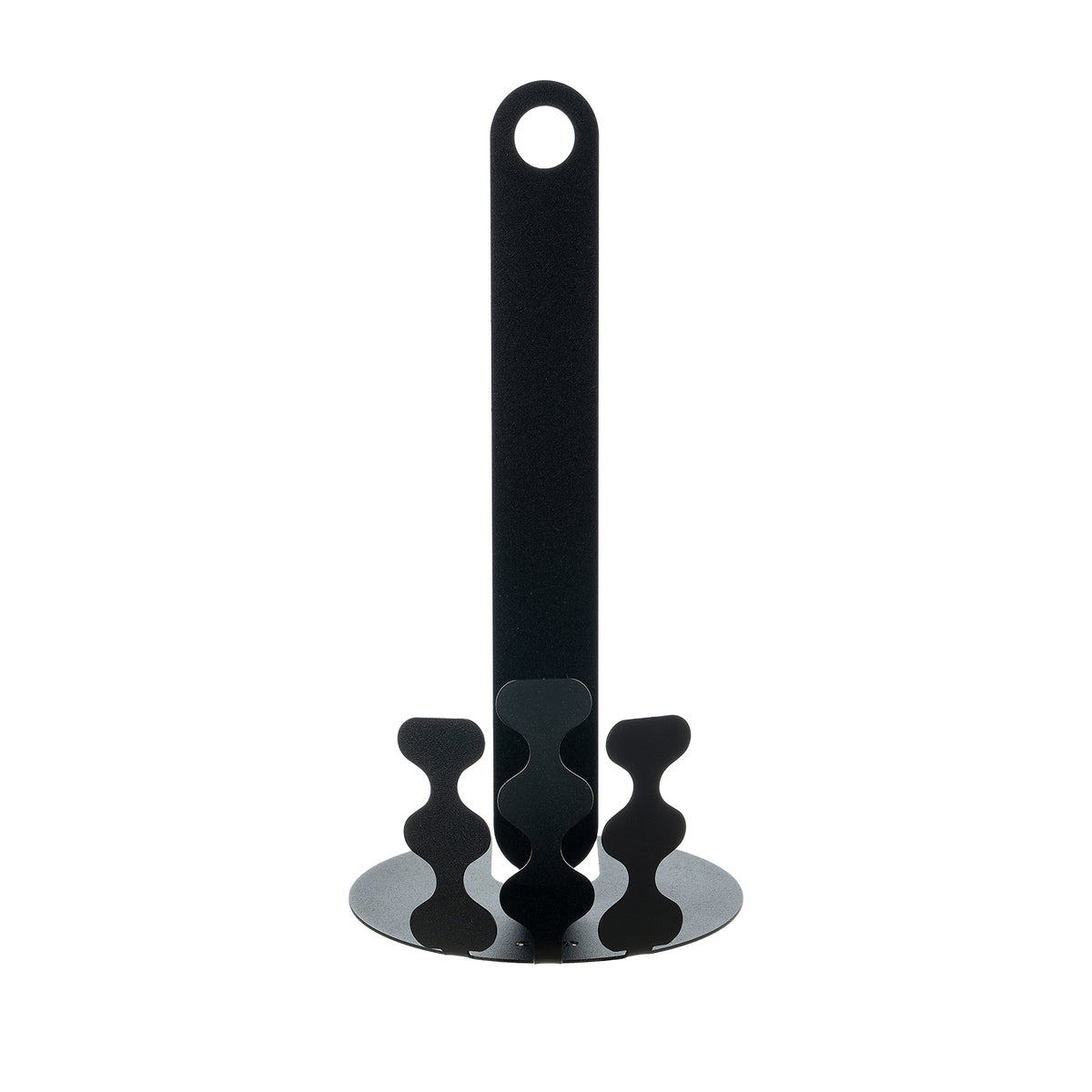 Porta rotolo da cucina Nori nero Arti&Mestieri senza rotolo, vista frontale